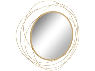 Miroir rond en métal filaire doré, diamètre φ65 cm, décoration style moderne