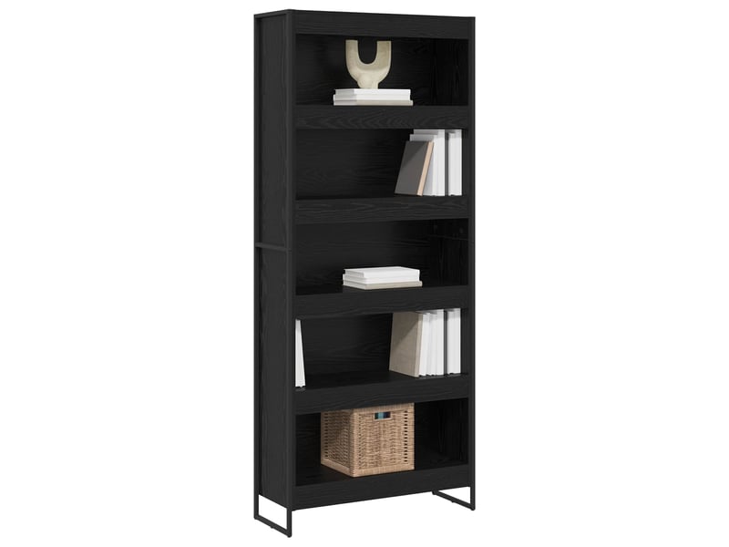  Bibliothèque, armoire à livres 80 x 30 x 189,5 cm bois d'ingénierie chêne noir  - Conforama C