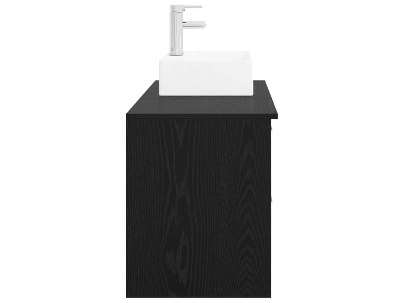Ensemble de mobilier de salle de bain 2 pcs chêne noir shl5170 - Conforama E