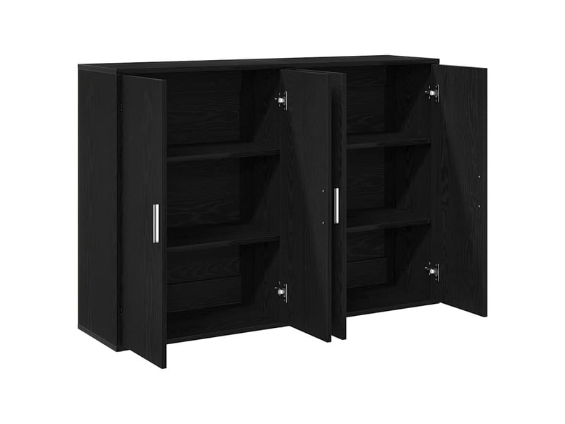  Buffet - bahut - meuble de rangement 2 pc chêne noir 60 x 31 x 84 cm bois d'ingénierie  - Conforama E