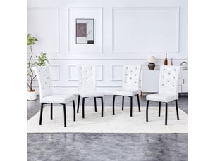 Lot de 4 chaises de salle à manger,61,5x42x101 cm,pvc,blanc et noir
