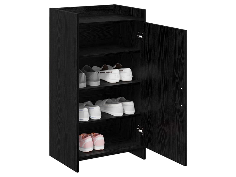  Meuble à chaussure, cabinet à chaussures avec stockage chêne noir 48x36x92 cm shl5131  - Conforama C