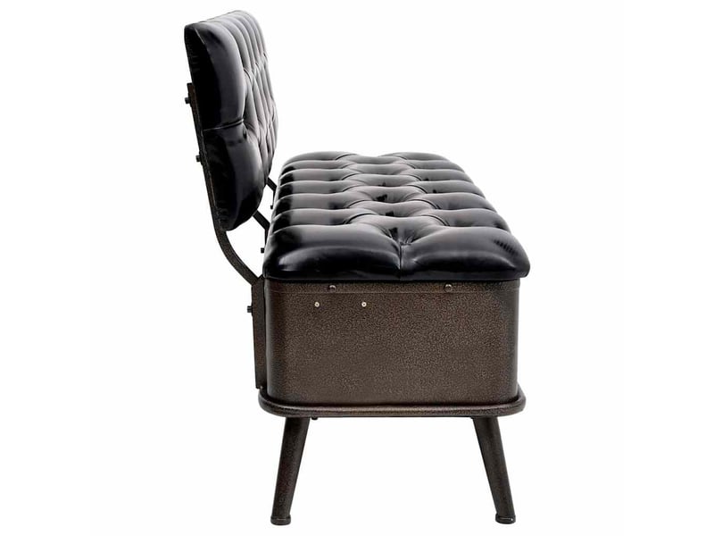  Banc chambre, banc de rangement avec dossier 110 cm noir similicuir shl43616  - Conforama D