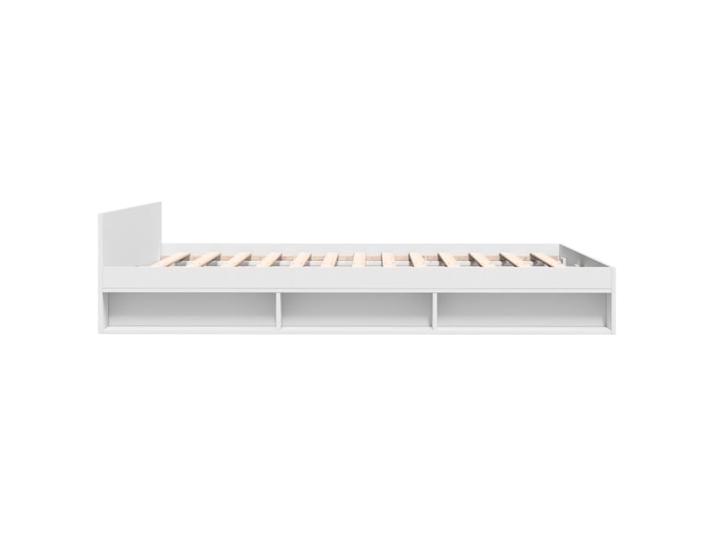  Lit double- lit adulte -  cadre de lit avec tiroirs sans matelas blanc 135x190 cm  - Conforama D