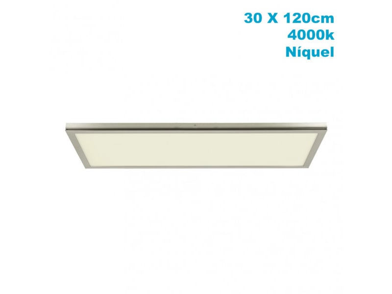  Panneau led en saillie fabrilamp tivoli 72 w 6120 lm 4000 k nickel 2,5 x 30 x 120 cm 162491203 - Conforama A