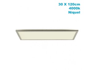 Panneau led en saillie fabrilamp tivoli 72 w 6120 lm 4000 k nickel 2,5 x 30 x 120 cm