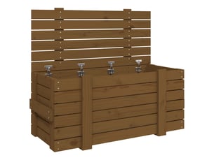 Boîte de rangement, coffre de rangement marron miel 91x40,5x42 cm bois massif pin