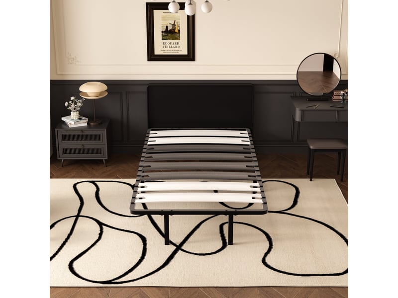  Sommier 90x190 cm, 6 pieds durable, sommier à lattes pour adulte  - Conforama B