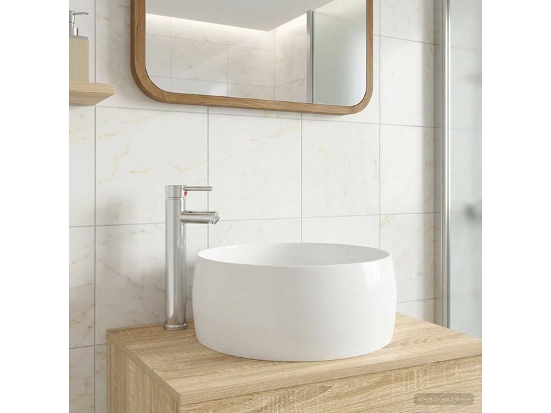  Lavabo avec robinet et évacuation chrome 38.5x38.5x16 cm  - Conforama B