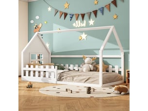 Lit cabane 90x200 cm SOGEU   coloris blanc