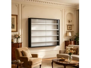 Vitrine coloris noir 4 étagère(s) <strong>DESMIU</strong> <strong></strong> - 80 cmx60 cm