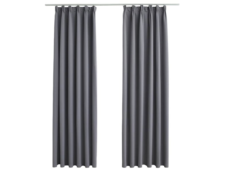  Lot de 2 rideaux occultants, rideaux black-out avec crochets gris 140x245 cm cf44880  - Conforama A