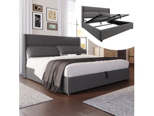 Lit coffre 180x200 cm coloris gris