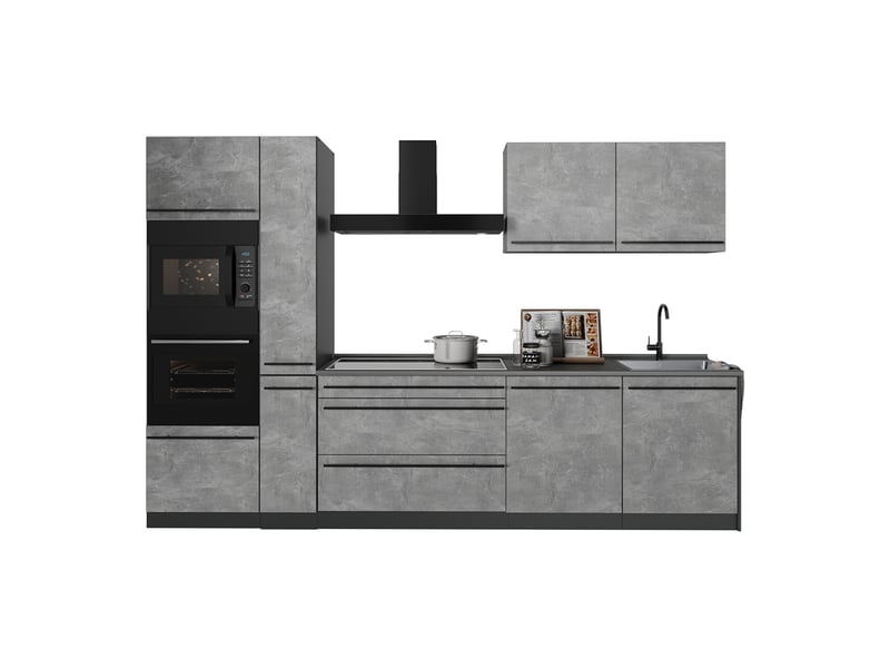 Vicco cuisine, bétonanthracite, 310cm plan de travail anthracite - Conforama E