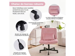 Chaise de bureau <strong></strong> <strong></strong> avec assise réglable en hauteur