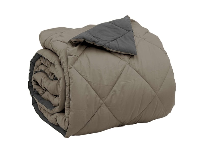  Duvet - couette complet toute l'année gris clair et anthracite microfibre  - Conforama E