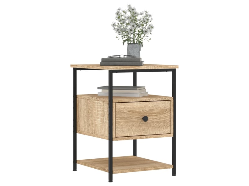  Lot de 2 tables de chevet - cabinet de chevet - table de nuit chêne sonoma 40x42x56 cm bois ingénierie  - Conforama C
