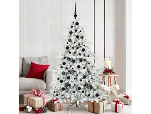 Sapin de noël, arbre de noël artificiel à branches articulées blanc 180 cm shl5975