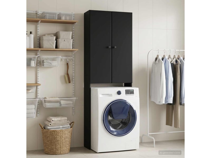 Armoire de toilette, meuble de toilette breda noir 66x25.5x190 cm - Conforama C