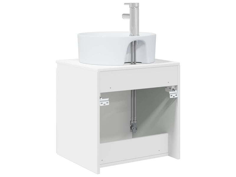  Vanité de lavabo mural, meuble de rangement blanc 49.5x44.5x65 cm shl7632  - Conforama E