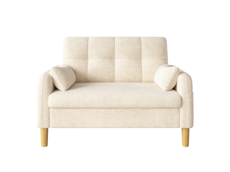  Canapé droit fixe 2 places tissu beige  - Conforama A