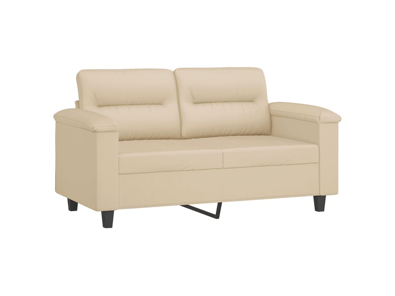Canapé droit fixe, canapé 2 places avec oreillers crème 120 cm tissu microfibre - Conforama D