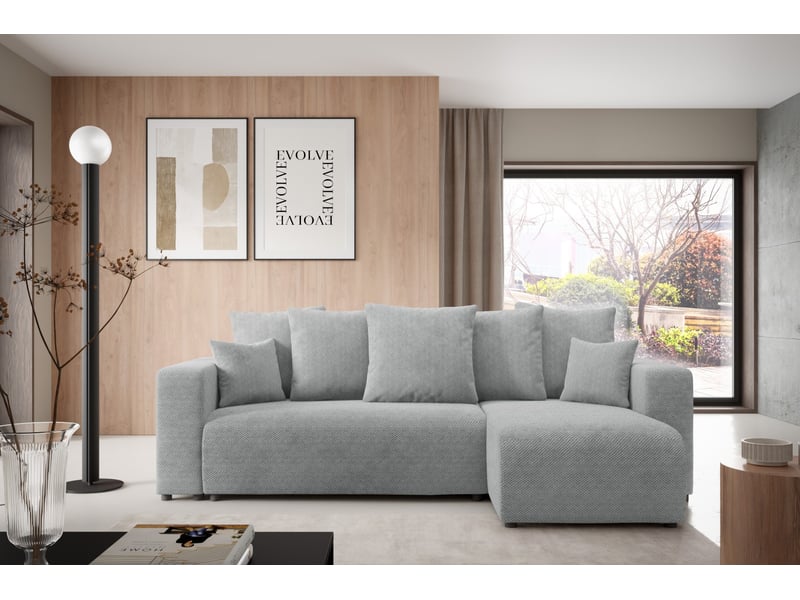  Canapé d'angle convertible evora l gris  - Conforama B