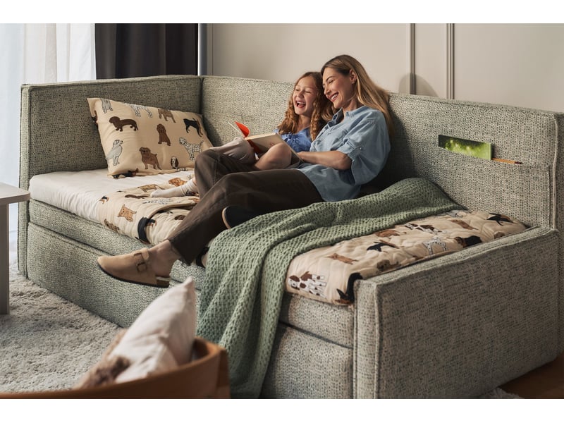 Selsey nesmi - lit rembourré - 90x200 cm - tissu tressé vert sauge Nesmi - Conforama D