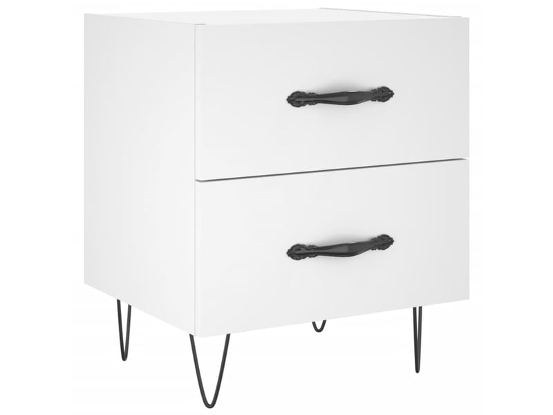  Lot de 2 tables de chevet - cabinet de chevet - table de nuit blanc 40x35x47,5 cm bois d’ingénierie  - Conforama D
