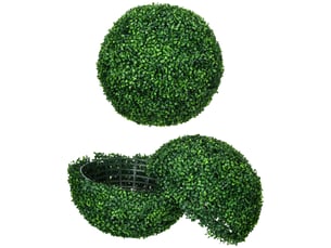 Lot de 2 sphères de buis artificiel, ø50 cm, décoration intérieure et extérieure, vertes