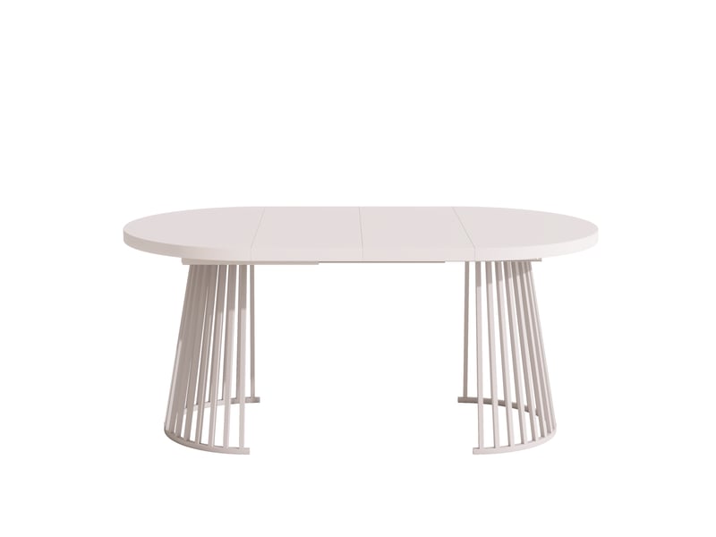  Table à manger extensible 100138176 x 100 cm en mdf et fer, plateau épais 3 cm, pour 4 à 8 personnes, coloris cachemire.  - Conforama A