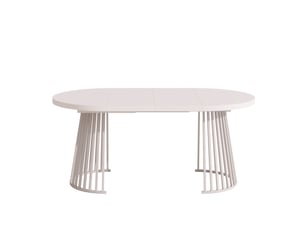 Table à manger extensible 100138176 x 100 cm en mdf et fer, plateau épais 3 cm, pour 4 à 8 personnes, coloris cachemire.