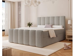 Lit coffre 180x200 cm <strong>IDOHOME</strong> <strong>FERRERO</strong> coloris gris