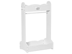 Portant pour enfants avec étagères et crochets latéraux, meuble de chambre en bois, 70,5 x 37 x 103 cm, blanc
