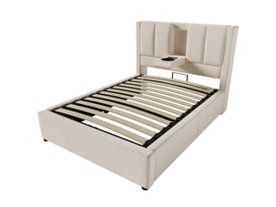 Lit coffre 90x200 cm    coloris beige