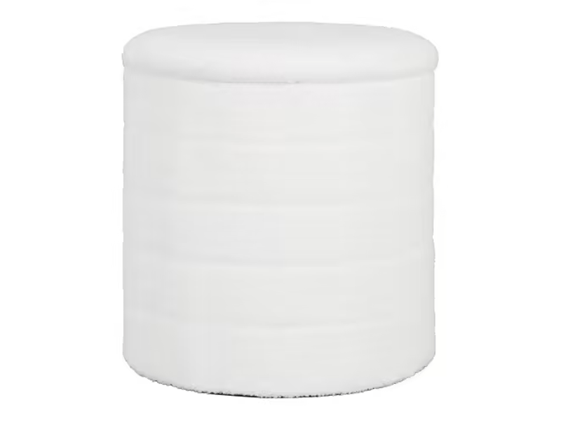  Fauteuil rond avec rangement caché, pouf multifonction et siège d’appoint rembourré  - Conforama A