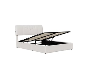 Lit coffre 140x190 cm <strong></strong>  <strong></strong> coloris blanc