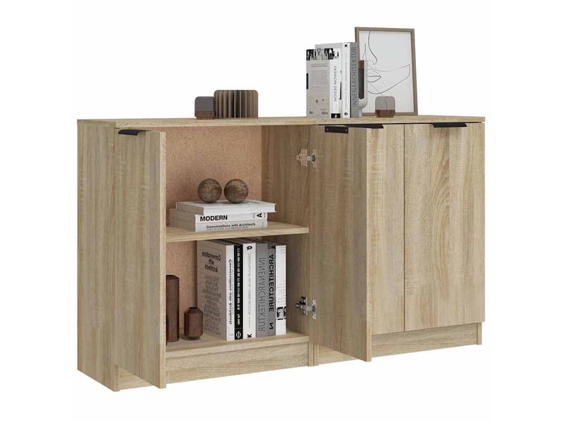  Buffets 2 pcs - bahut - meuble de rangement chêne sonoma 60x30x70 cm bois d'ingénierie  - Conforama E