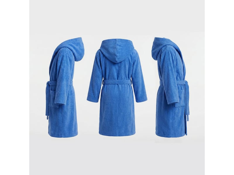 Peignoir enfant en éponge de coton 1214 ans venelle - bleu 3 - Conforama D