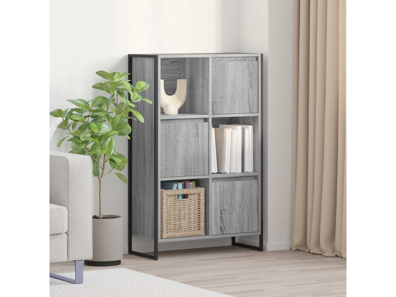  Bibliothèque, armoire à livres 68 x 30 x 108.5 cm bois d'ingénierie gris sonoma  - Conforama B