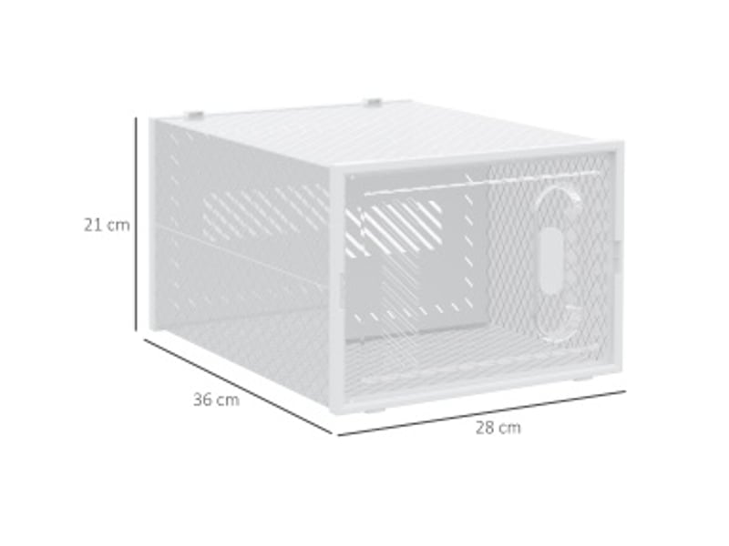  Boîte à chaussures 28x36x21 cm transparente en plastique, lot de 8 empilable, portes magnétiques  - Conforama C