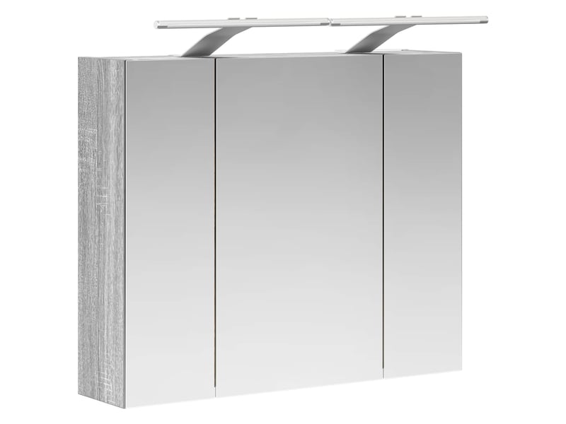 Amoire de salle de bain, meuble de salle de bain avec miroir sonoma gris shl2702 - Conforama E