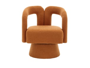 Fauteuil fixe pivotant Tissu bouclette orange vendu A l'unité