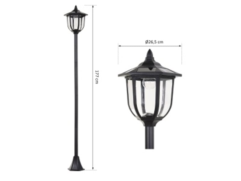  Lanterne solaire led 26,5x177 cm ip44 noir  - Conforama D