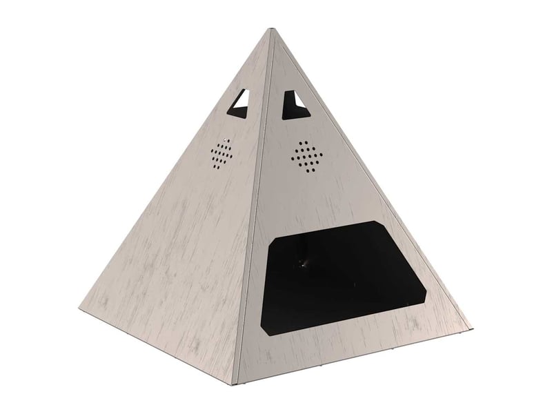 Brasero exterieur, foyer camping rouillé 50x50x51 cm acier patiné - Conforama E