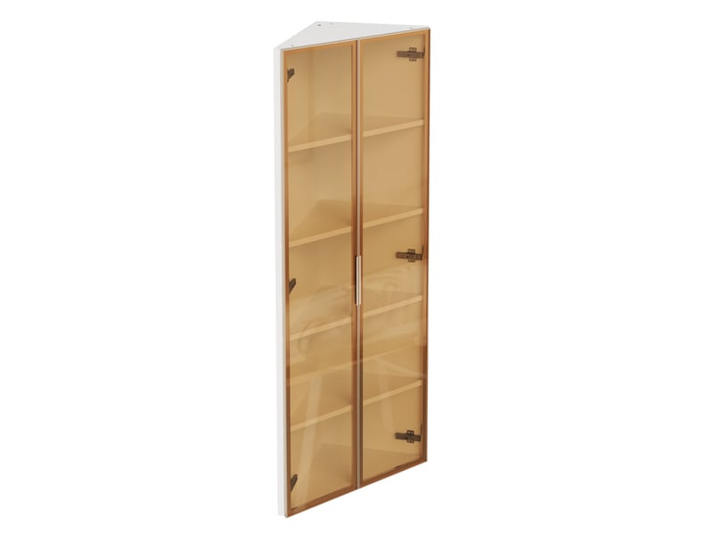  Vitrine d’angle led 62x35x160 cm avec éclairage intégré mdf blanc  - Conforama D