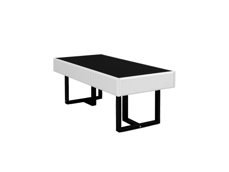  Ensemble de meubles comprenant une table basse et un meuble tv, noir et blanc façon patchwork, motif à rayures  - Conforama E