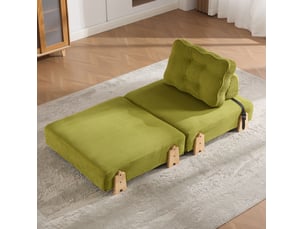 Fauteuil convertible <strong>MODENVIE</strong> <strong></strong> Velours côtelé vert vendu A l'unité