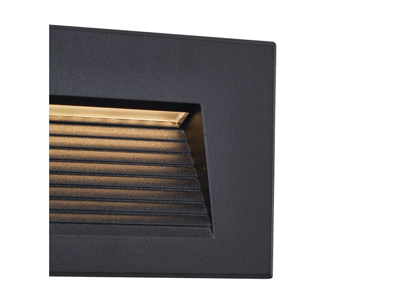 Lot de 6 appliques murales encastrables modernes noires 11,5 cm led incluse ip65 - trem  - Conforama E