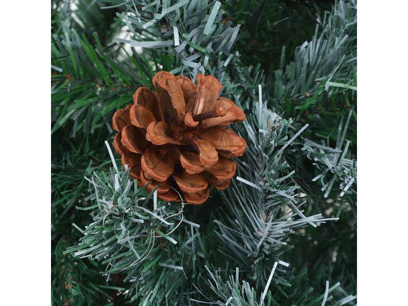  Sapin de noël, arbre de noël artificiel pré-éclairé et boules pommes de pin 180cm shl5483  - Conforama E